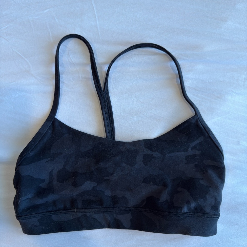 Lululemon Black Camouflage Sports Bra